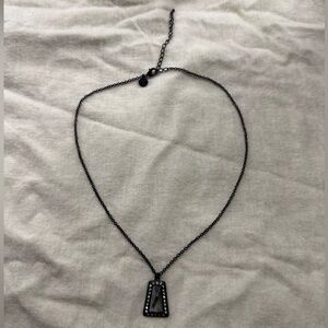 Black Geometric Pendant Necklace
